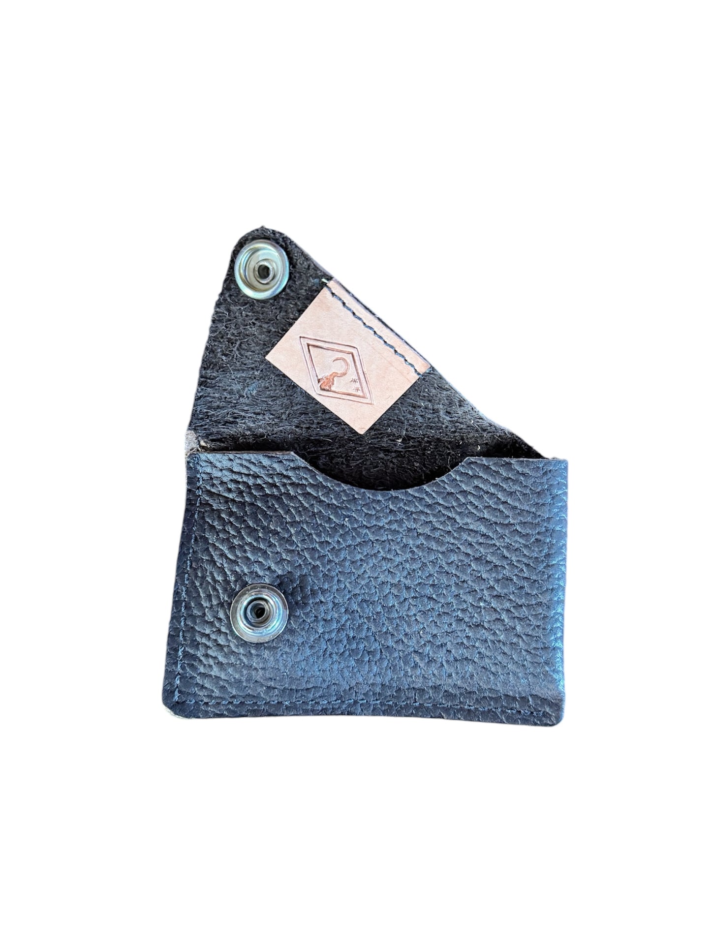 Leather snap card holder